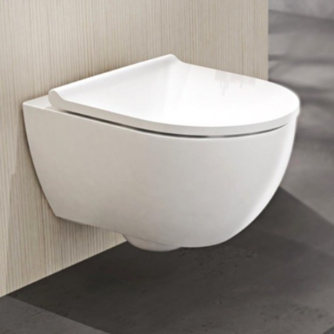 Комплект подвесного унитаза GEBERIT ACANTO вертикальный смыв закрытая форма TurboFlush с сиденьем с крышкой для унитаза 502.718.00.1