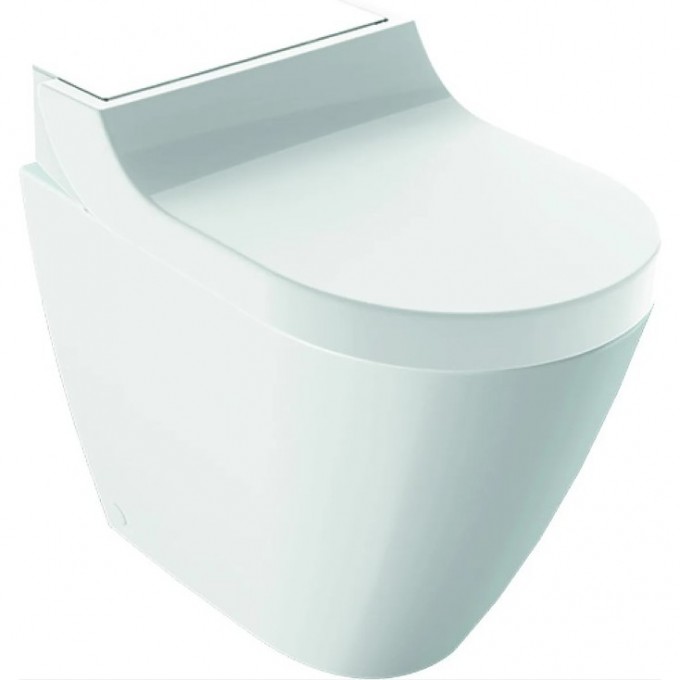 Унитаз-биде напольный GEBERIT AQUACLEAN TUMA COMFORT панель белое стекло 146.310.SI.1
